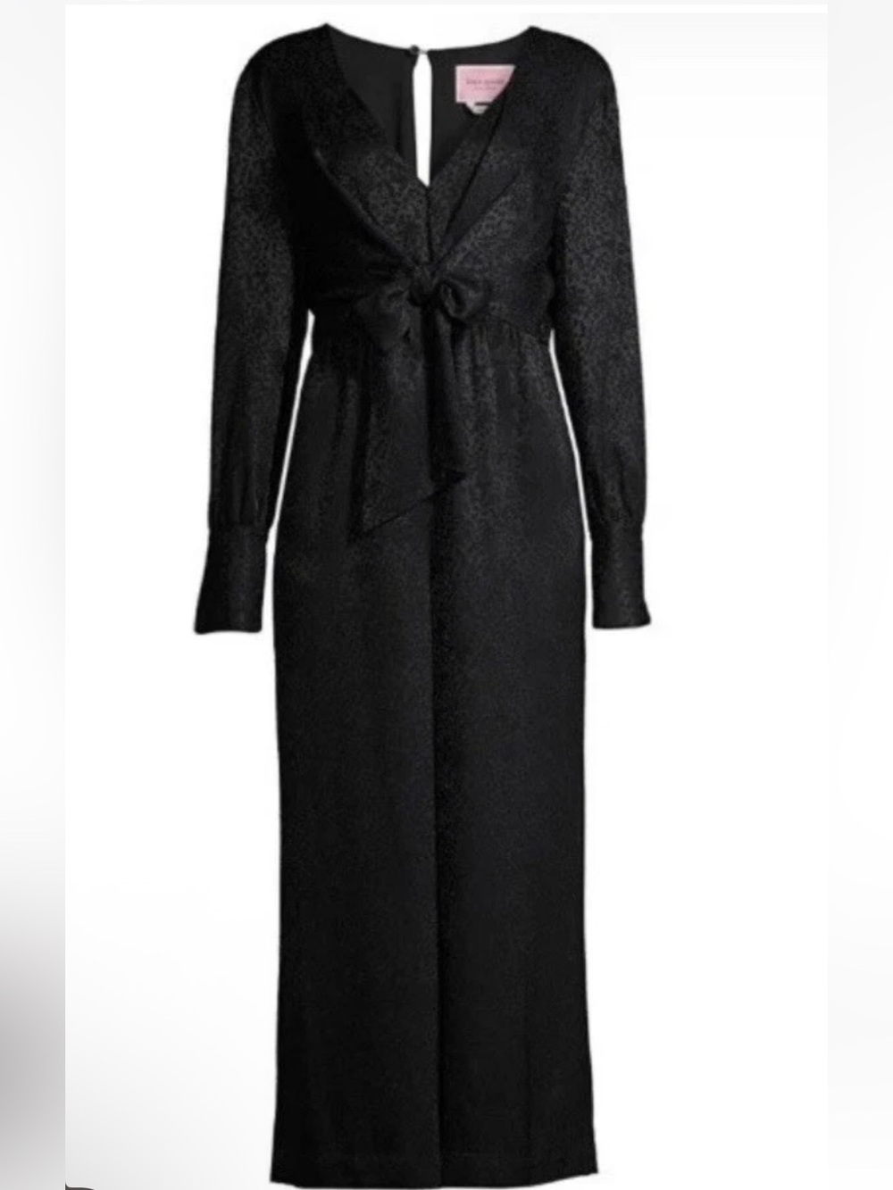 Kate Spade Women’s Front Tie Black Cropped Wide Leg Jumpsuit Size 0